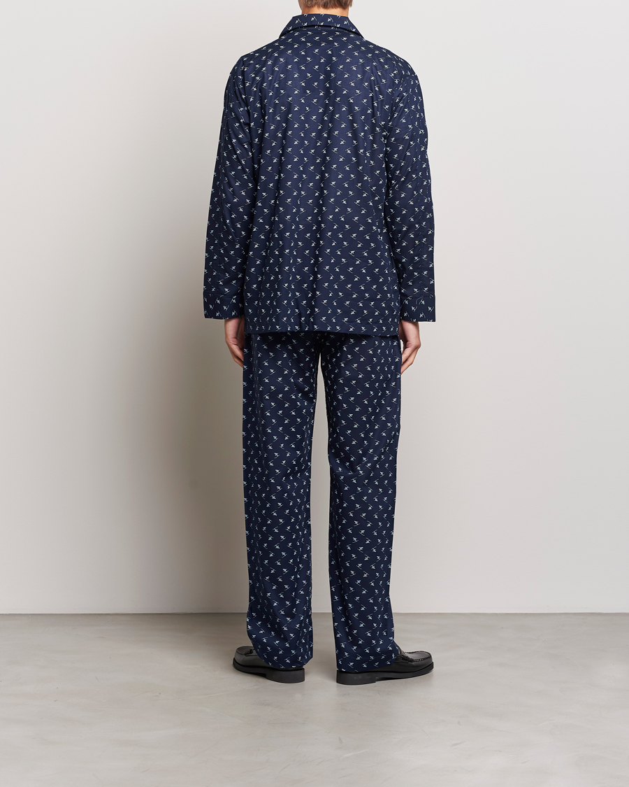 Men | Pyjamas & Robes | Derek Rose | Cotton Ski Pyjama Set Navy
