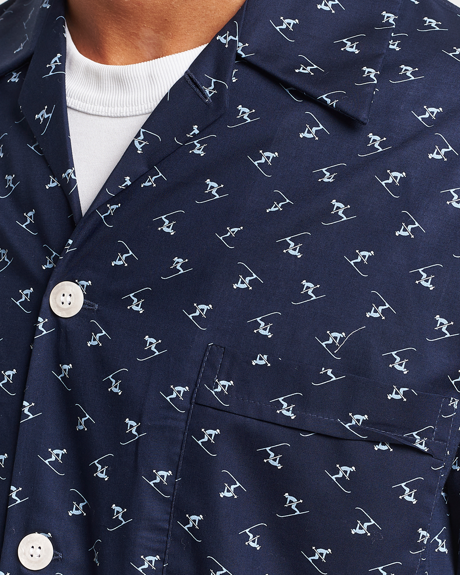 Men | Pyjamas & Robes | Derek Rose | Cotton Ski Pyjama Set Navy