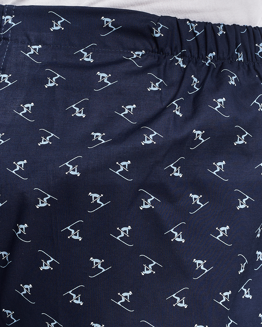 Men | Pyjamas & Robes | Derek Rose | Cotton Ski Pyjama Set Navy