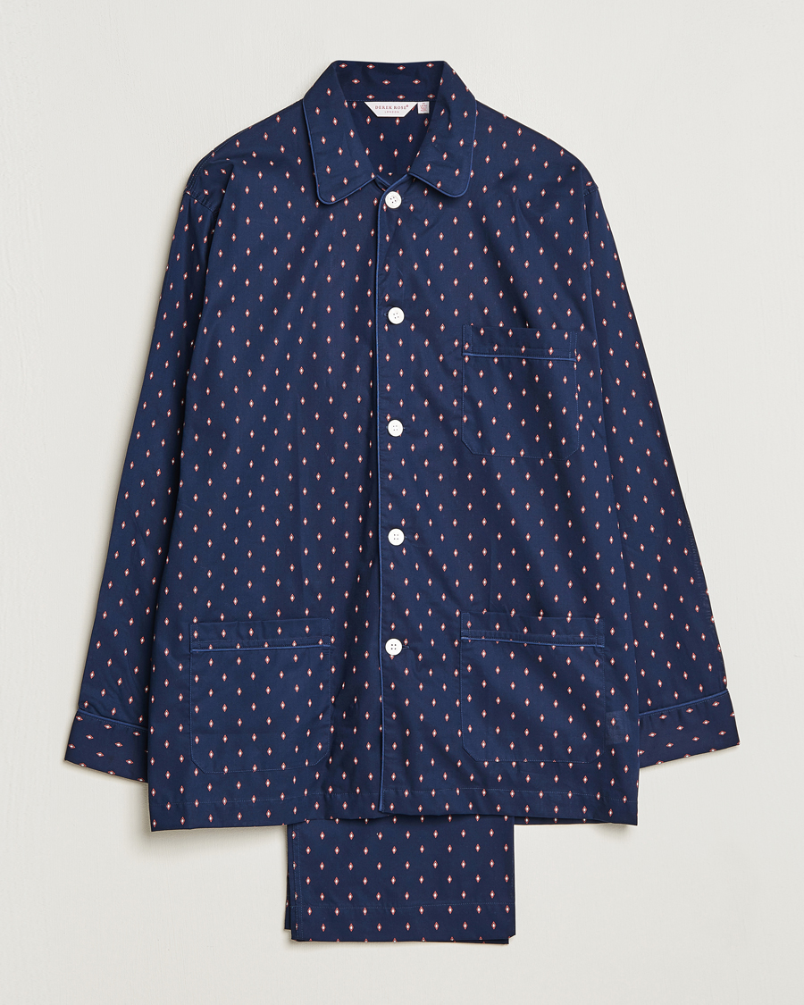 Men |  | Derek Rose | Cotton Pyjama Set Navy