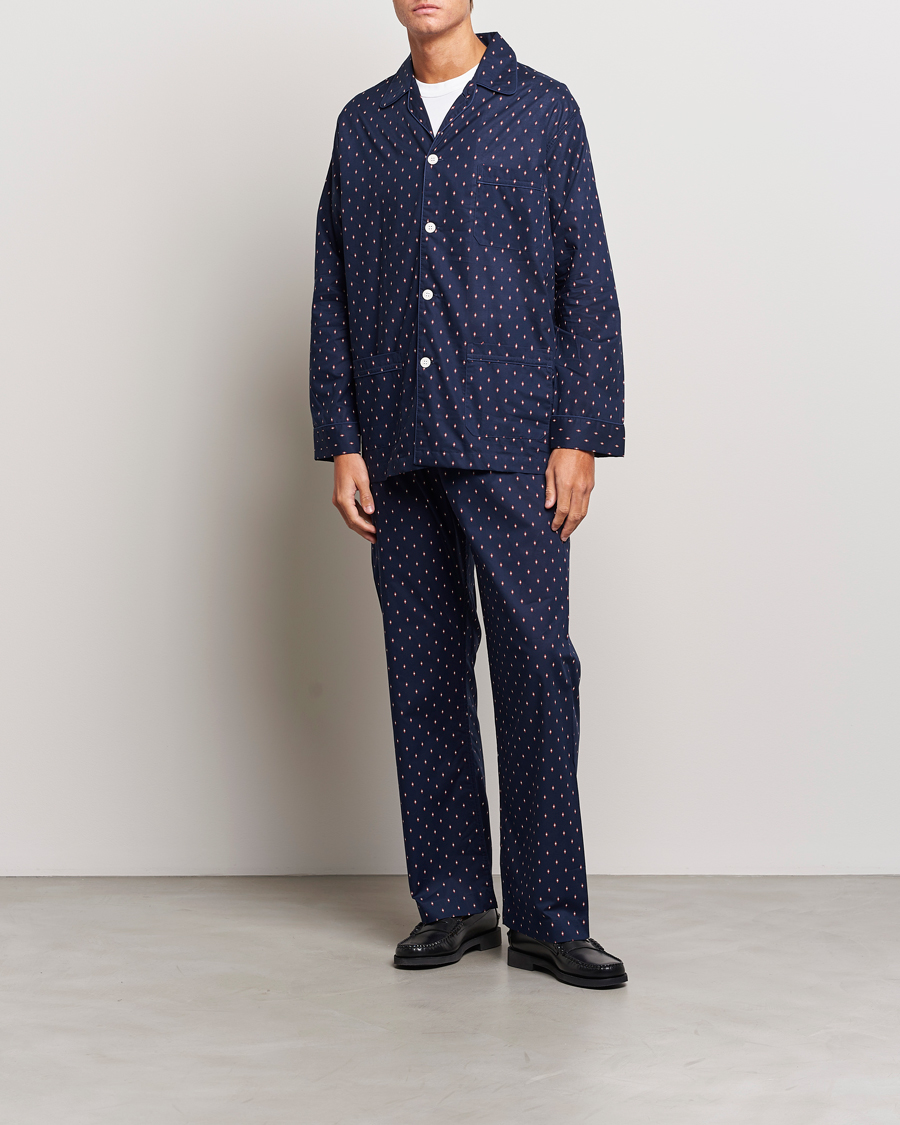 Men | Pyjamas & Robes | Derek Rose | Cotton Pyjama Set Navy