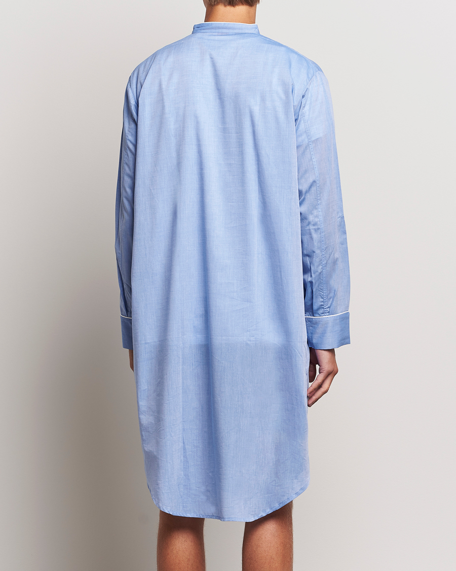 Men | Derek Rose Cotton Pullover Nightshirt Light Blue | Derek Rose | Cotton Pullover Nightshirt Light Blue