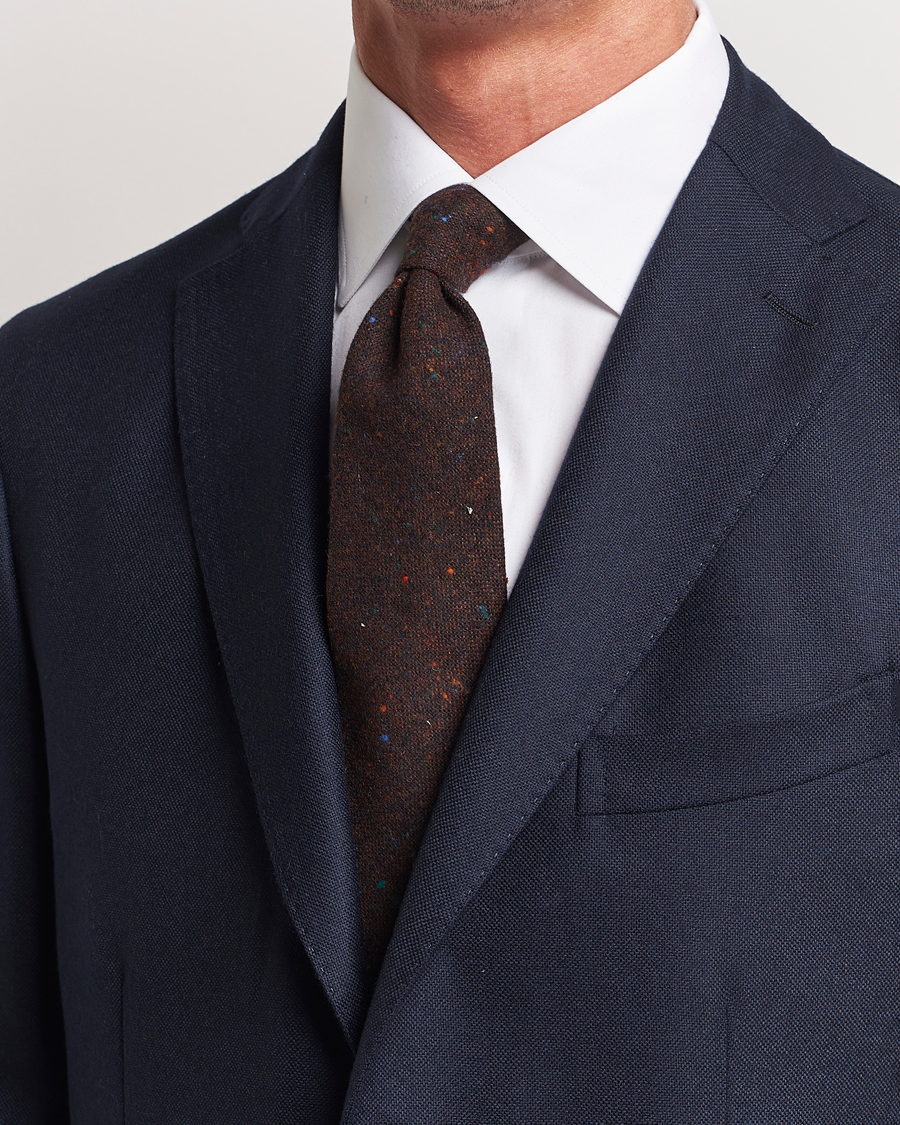 Men | Amanda Christensen Wool Donegal 8cm Tie Wine | Amanda Christensen | Wool Donegal 8cm Tie Wine
