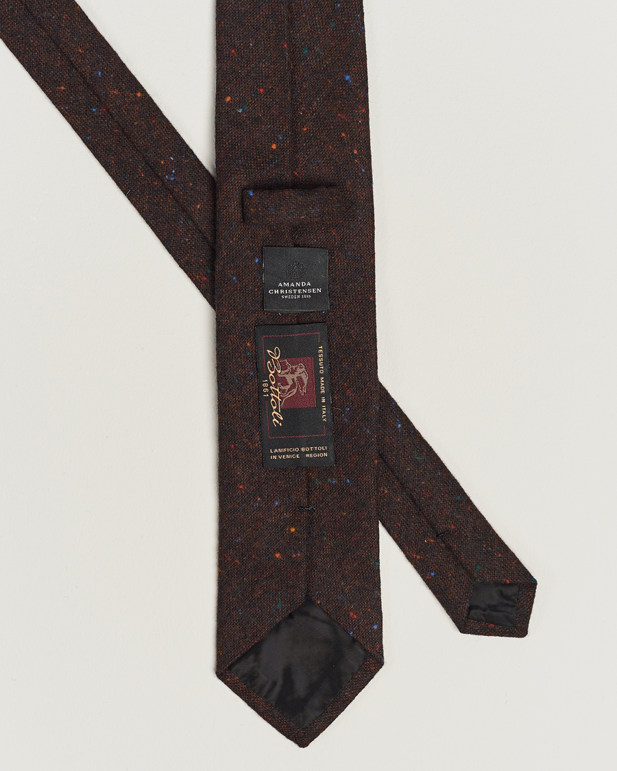Men | Amanda Christensen Wool Donegal 8cm Tie Wine | Amanda Christensen | Wool Donegal 8cm Tie Wine