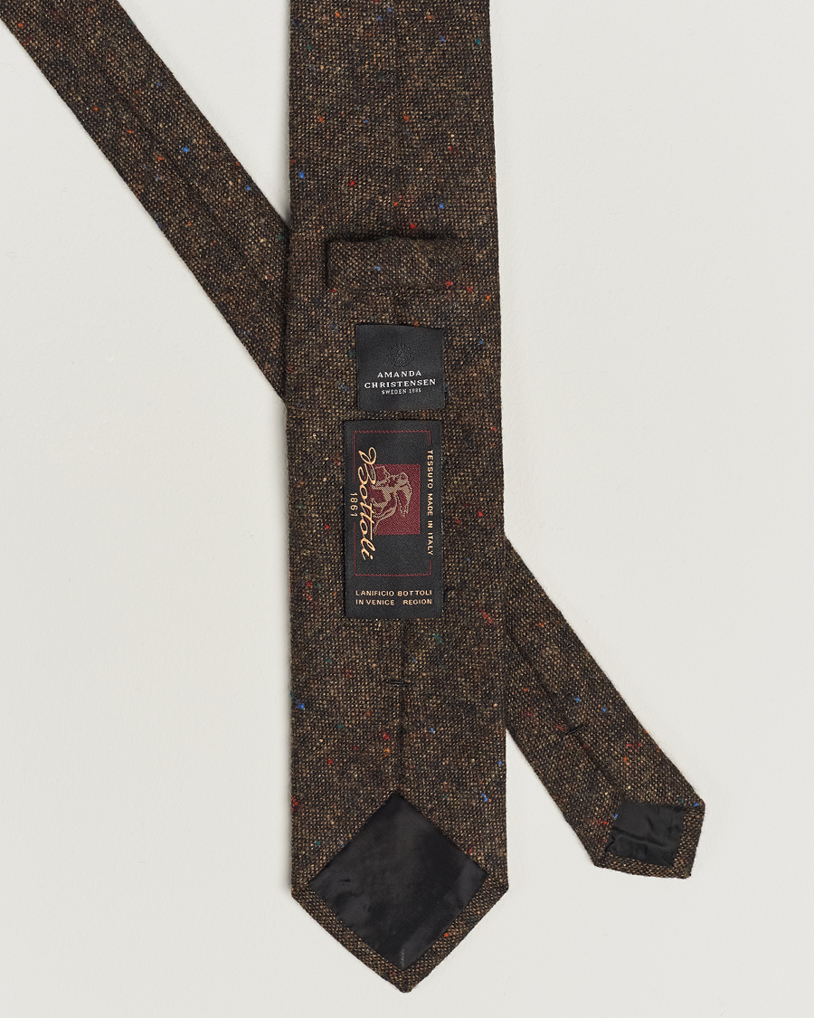 Men | Amanda Christensen Wool Donegal 8cm Tie Brown | Amanda Christensen | Wool Donegal 8cm Tie Brown