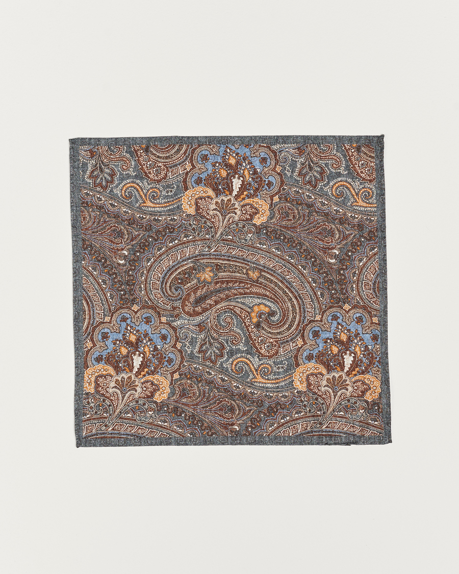 Men | Amanda Christensen Cotton Flannel Doublefaced Pocket Square Grey | Amanda Christensen | Cotton Flannel Doublefaced Pocket Square Grey