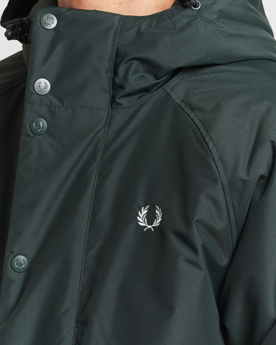 Men | Coats & Jackets | Fred Perry | Padded Zip Through Parka Night Green