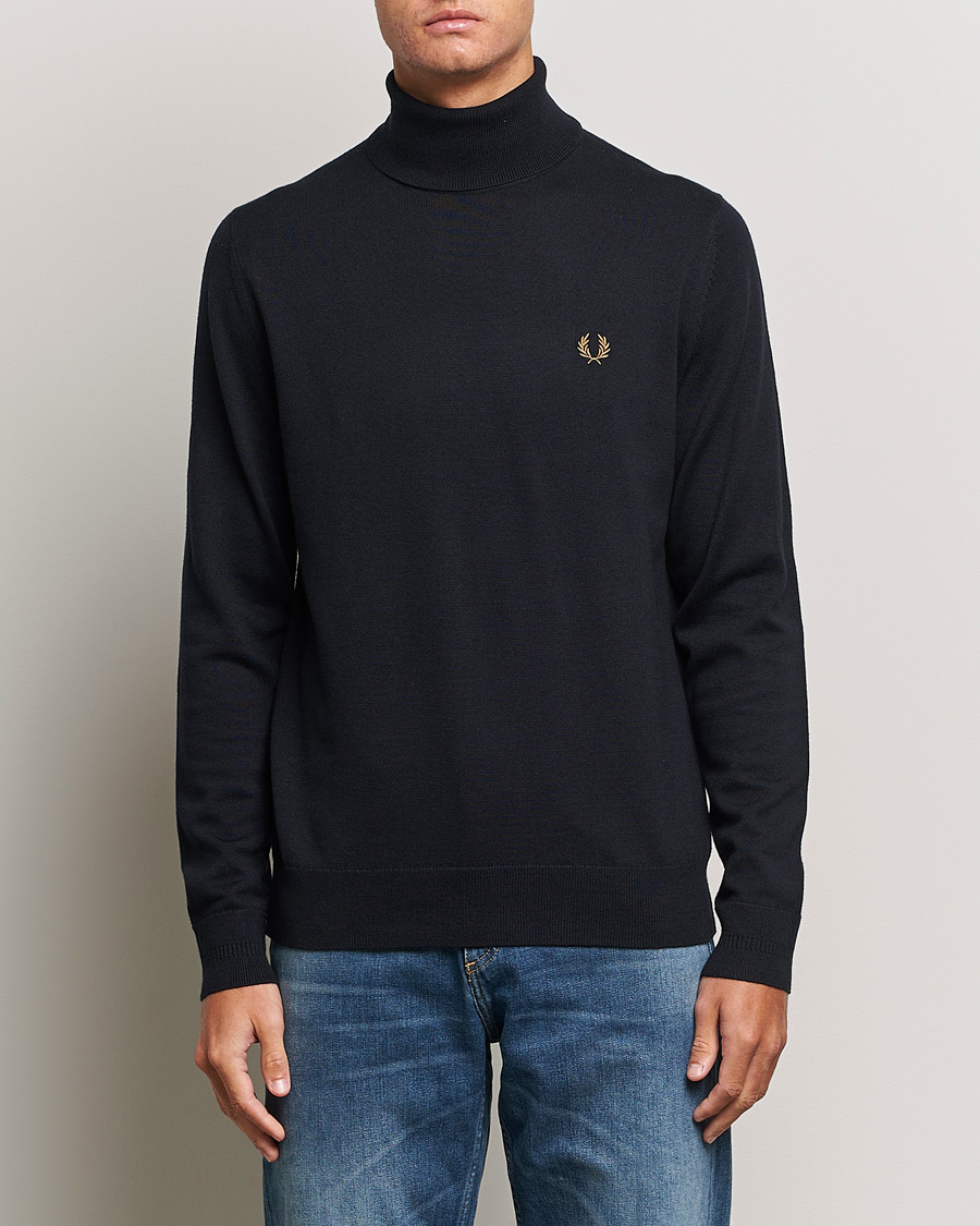 Men |  | Fred Perry | Knitted Rollneck Jumper Navy