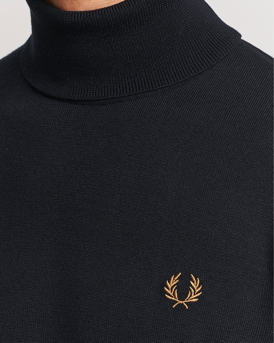 Men | Sweaters & Knitwear | Fred Perry | Knitted Rollneck Jumper Navy