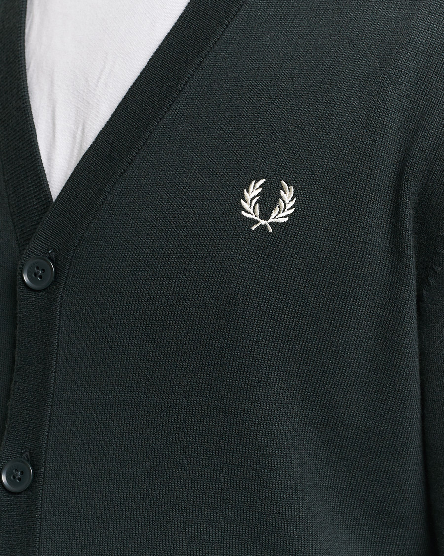 Men | Sweaters & Knitwear | Fred Perry | Knitted Cardigan Night Green