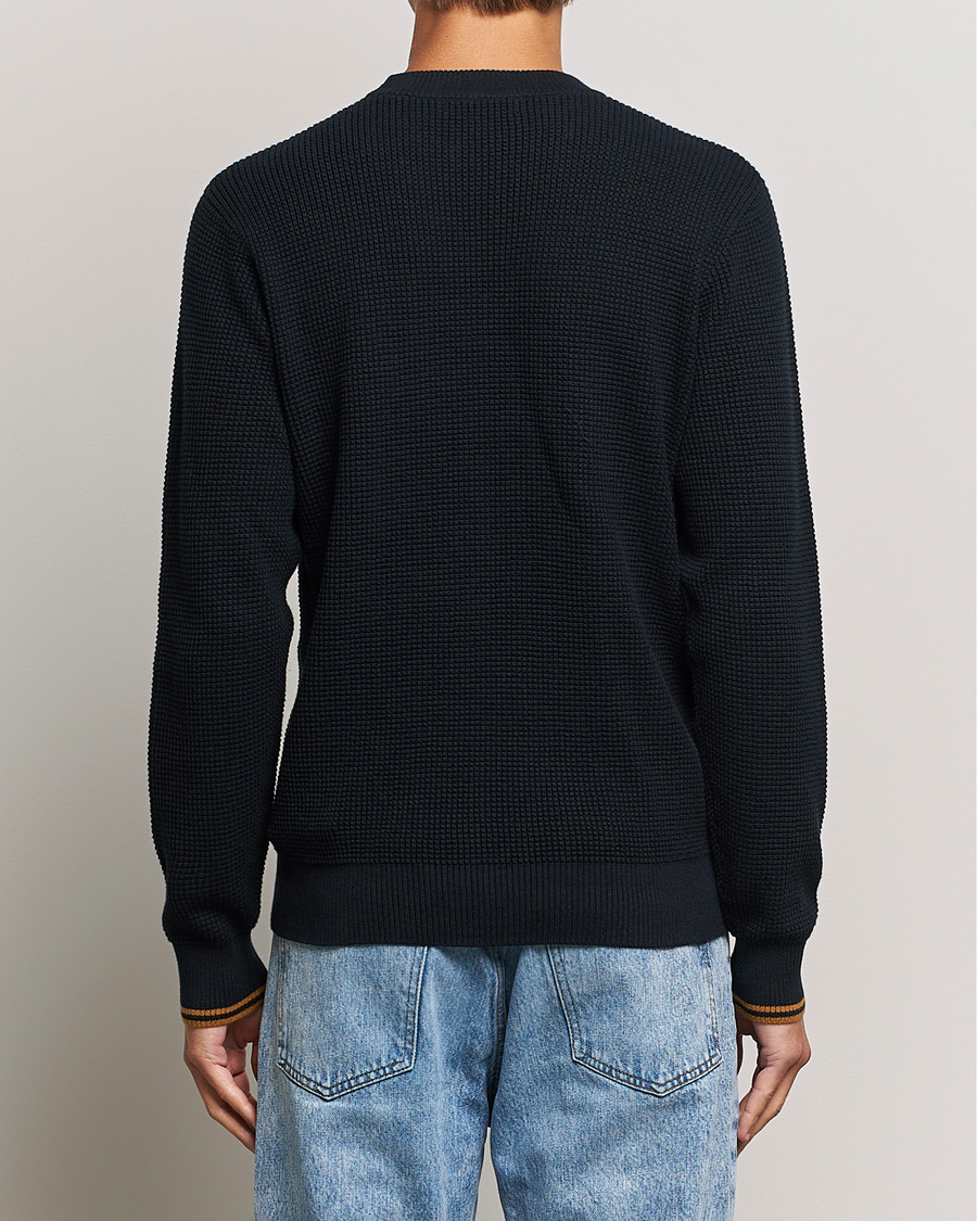 Men | Sweaters & Knitwear | Fred Perry | Waffle Stitch Jumper Navy