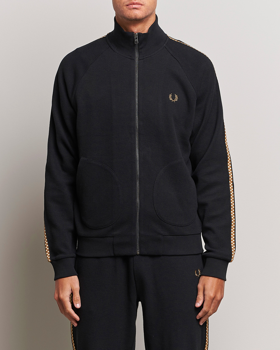 Men |  | Fred Perry | Checkboard Taped Zip Through Jacket Black