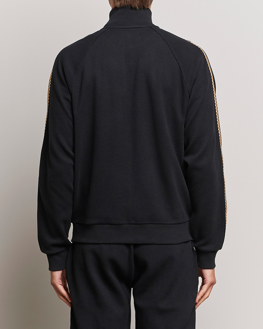 Men | Sweaters & Knitwear | Fred Perry | Checkboard Taped Zip Through Jacket Black