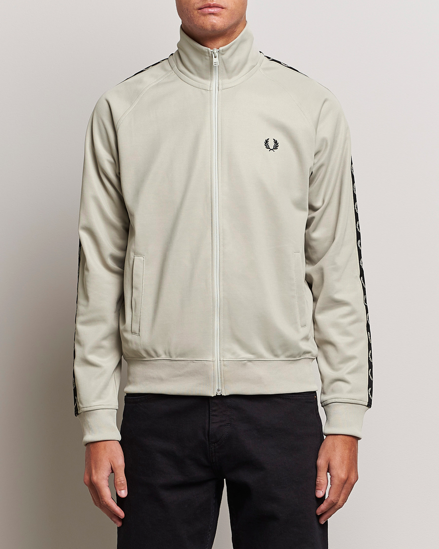 Men |  | Fred Perry | Taped Track Jacket Light Oyster