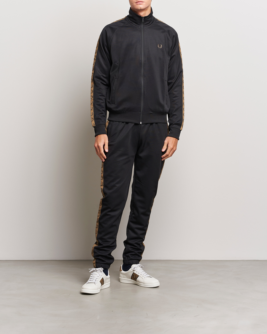 Fred Perry Taped Track Jacket Black at CareOfCarl.com