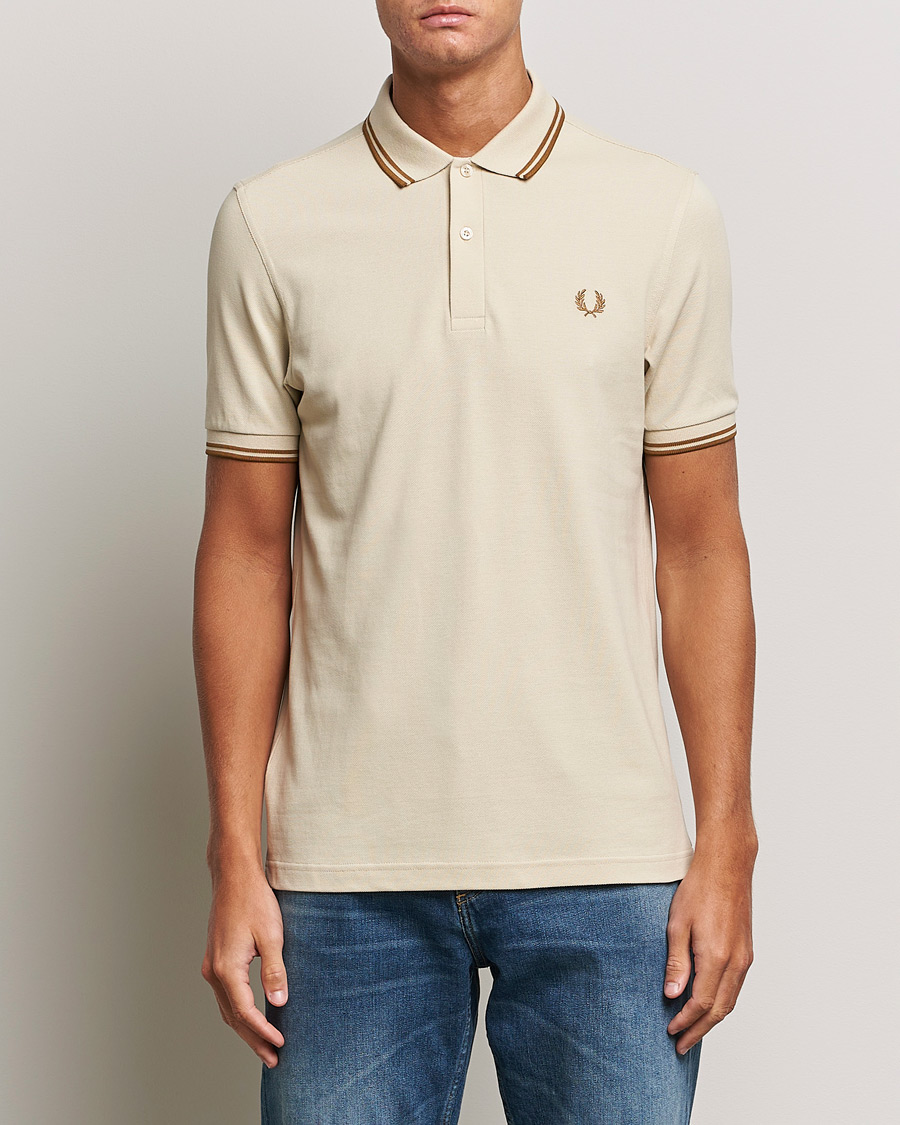 Men | Polo Shirts | Fred Perry | Twin Tipped Polo Shirt Oatmeal