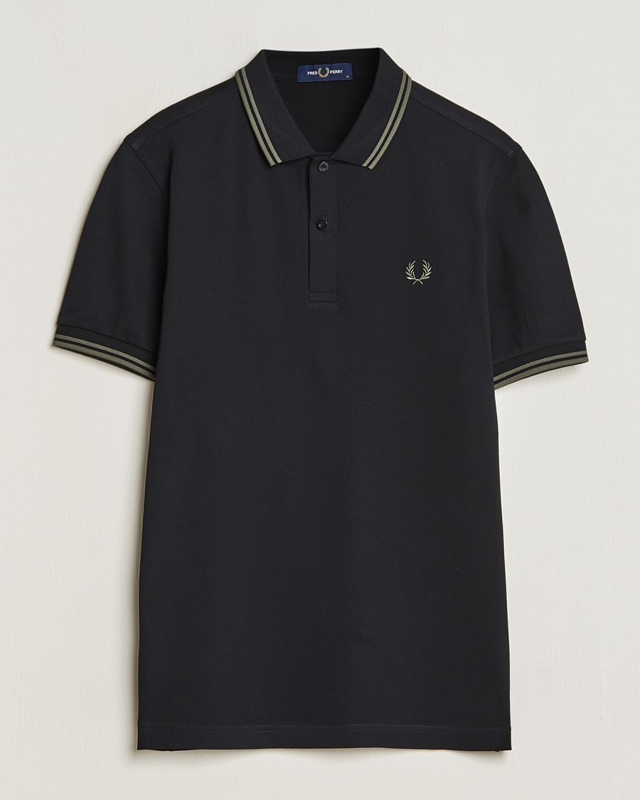Men |  | Fred Perry | Twin Tipped Polo Shirt Black