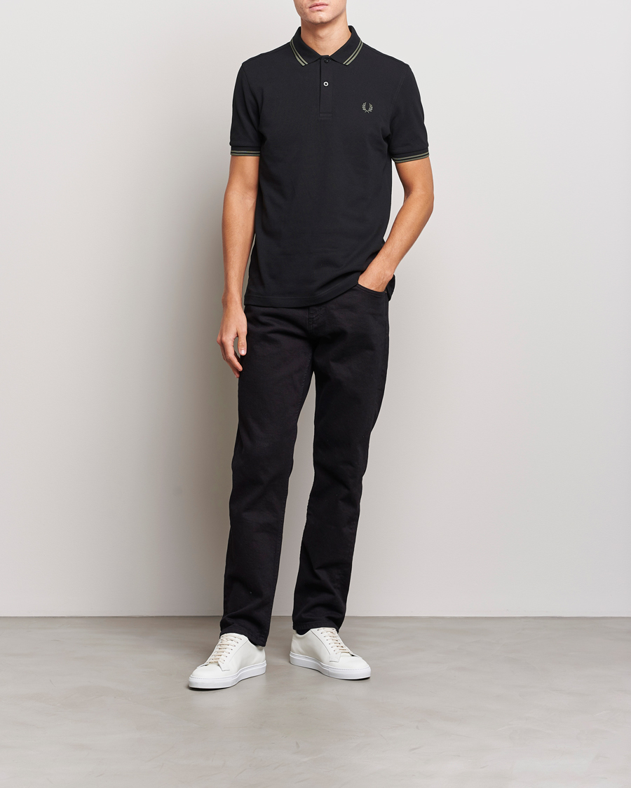 Men | Polo Shirts | Fred Perry | Twin Tipped Polo Shirt Black