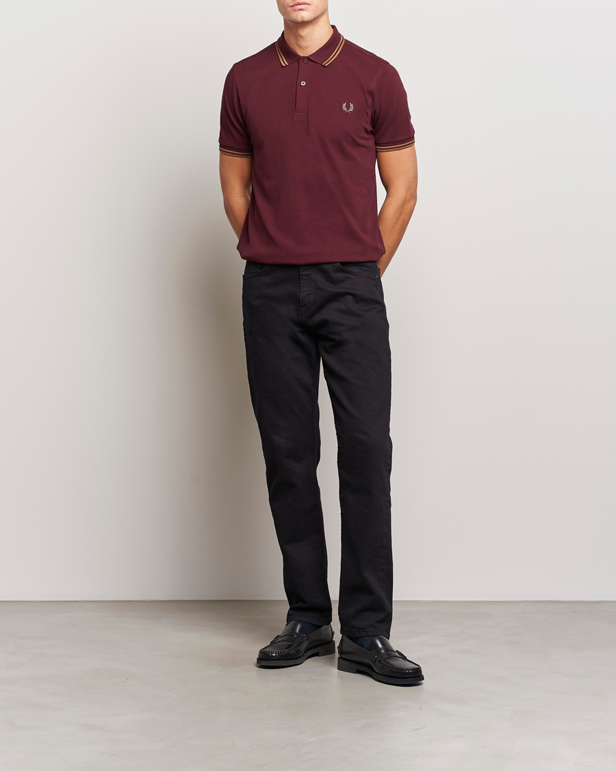Men | Polo Shirts | Fred Perry | Twin Tipped Polo Shirt Oxblood
