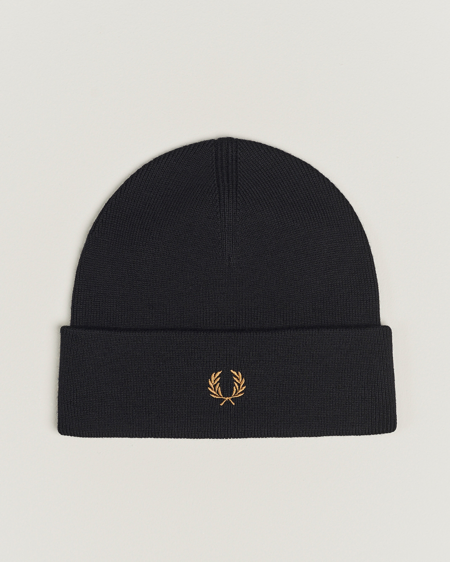 Men | Fred Perry Merino Wool Beanie Black | Fred Perry | Merino Wool Beanie Black
