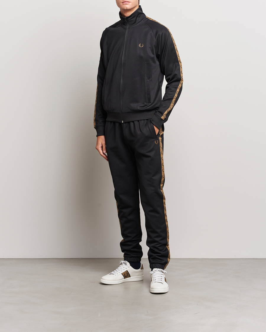Men | Trousers | Fred Perry | Taped Track Pants Black
