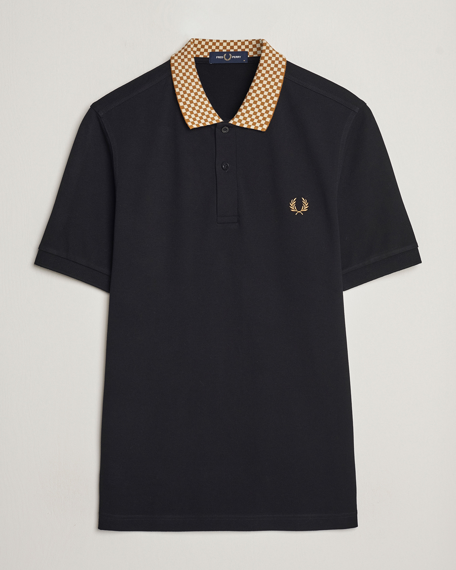 Men | Polo Shirts | Fred Perry | Checkboard Collar Polo Black