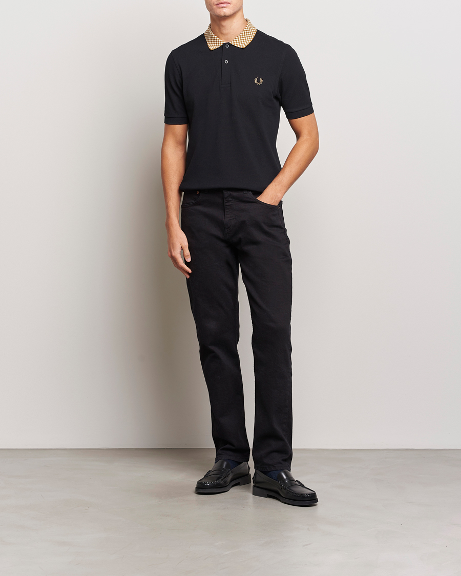 Men | Polo Shirts | Fred Perry | Checkboard Collar Polo Black