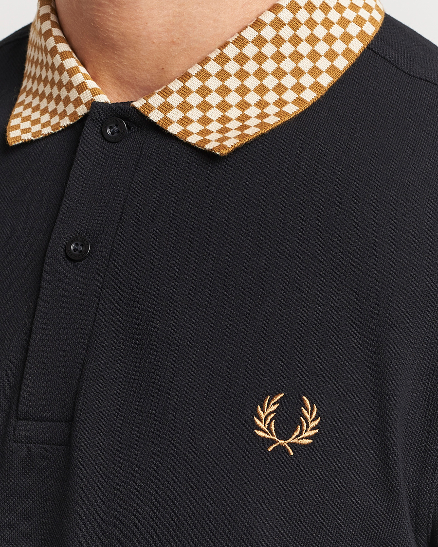 Men | Polo Shirts | Fred Perry | Checkboard Collar Polo Black