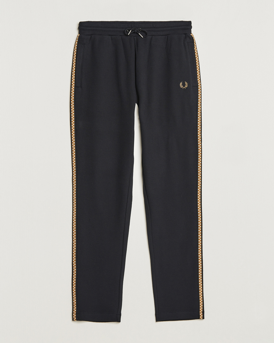 Men | Sweatpants | Fred Perry | Checkboard Taped Taped Trackpant Black