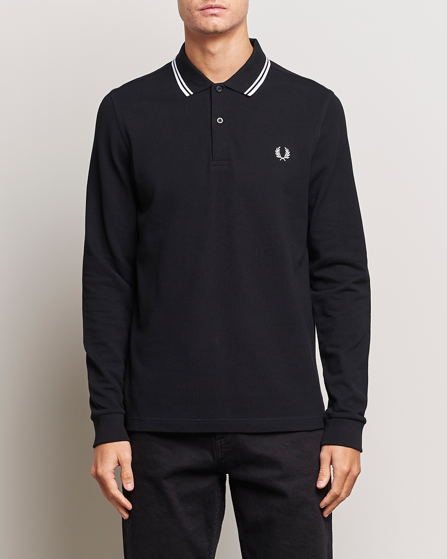 Men |  | Fred Perry | Long Sleeve Twin Tipped Shirt Black