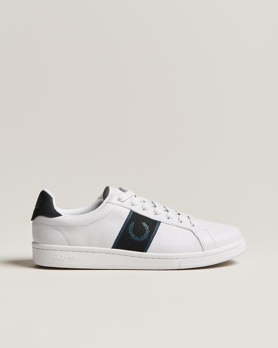 Men | Sneakers | Fred Perry | B721 Leather Sneaker White/Petrol Blue