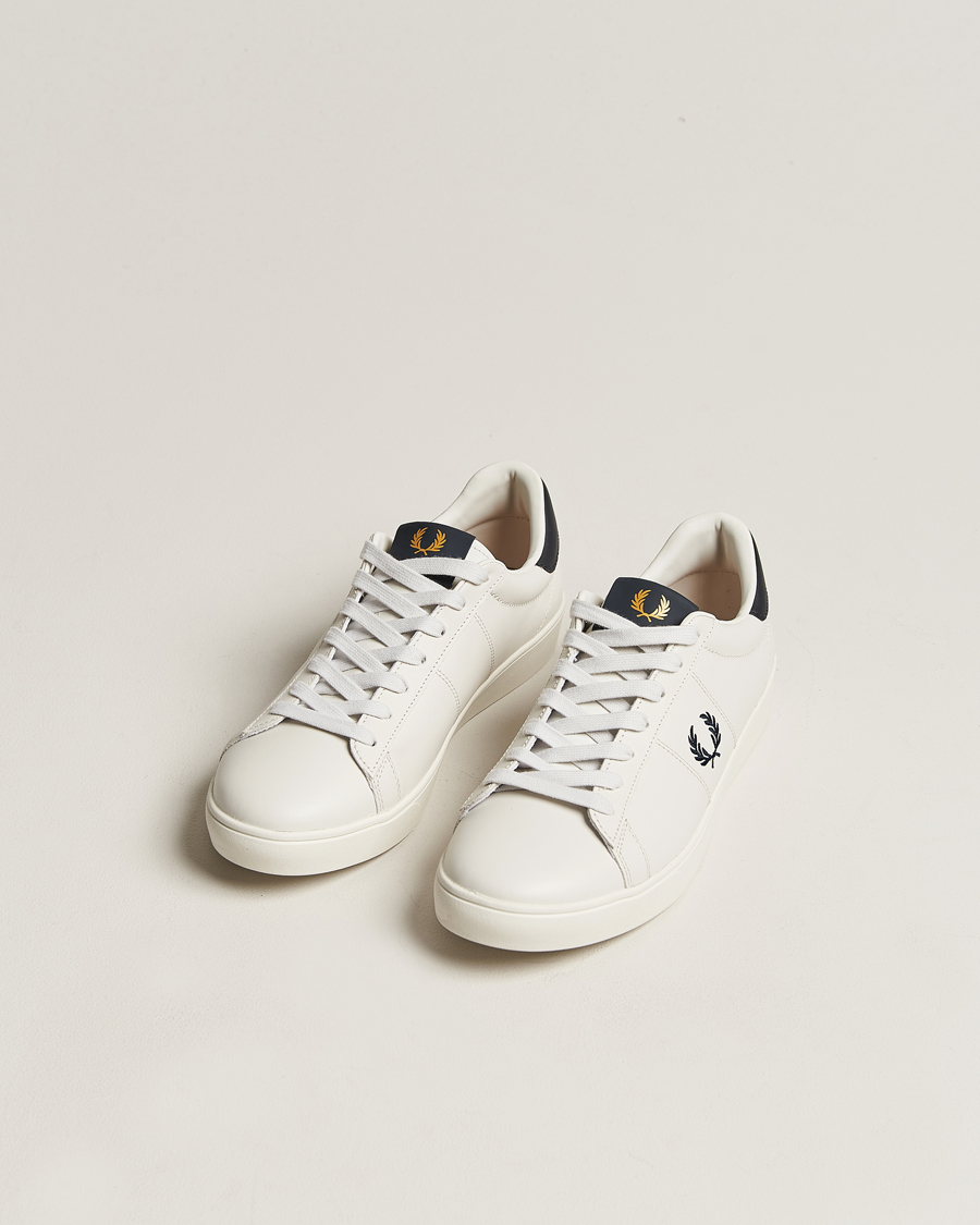 Men |  | Fred Perry | Spencer Leather Sneakers Porcelain/Navy