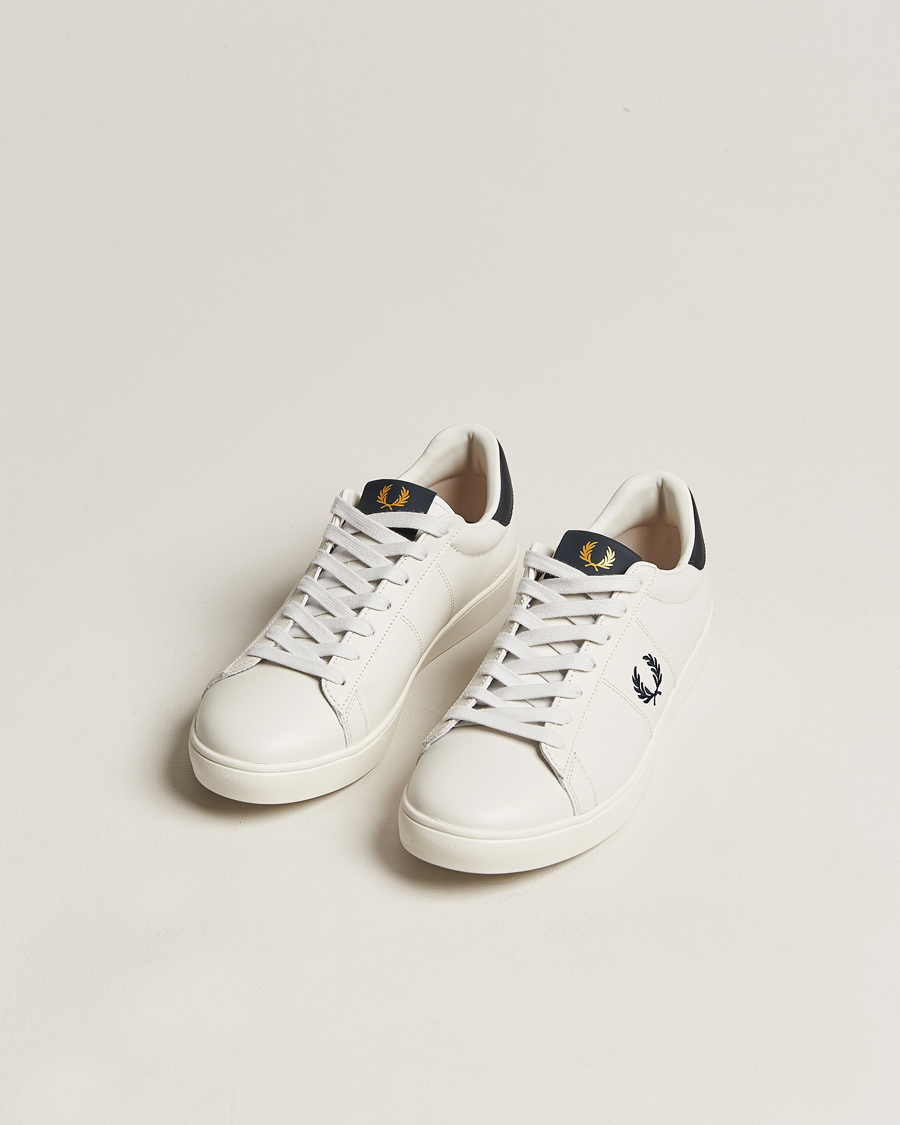Men | Sneakers | Fred Perry | Spencer Leather Sneakers Porcelain/Navy