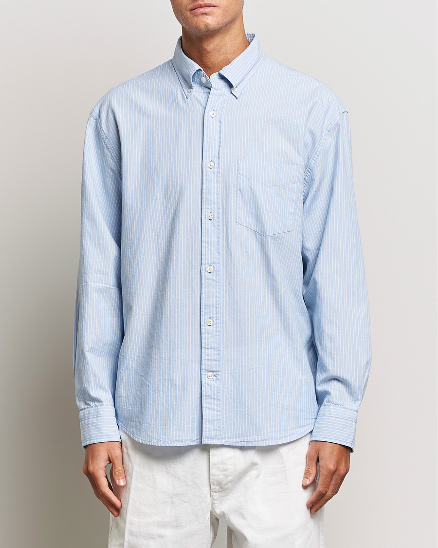 Men |  | GANT | Regular Fit Archive Oxford Striped Shirt Muted Blue