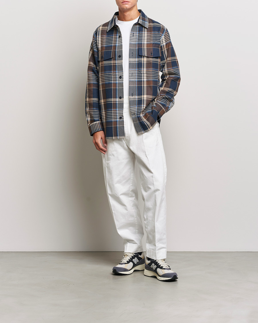Men | Shirts | GANT | Heavy Twill Checked Overshirt Marine