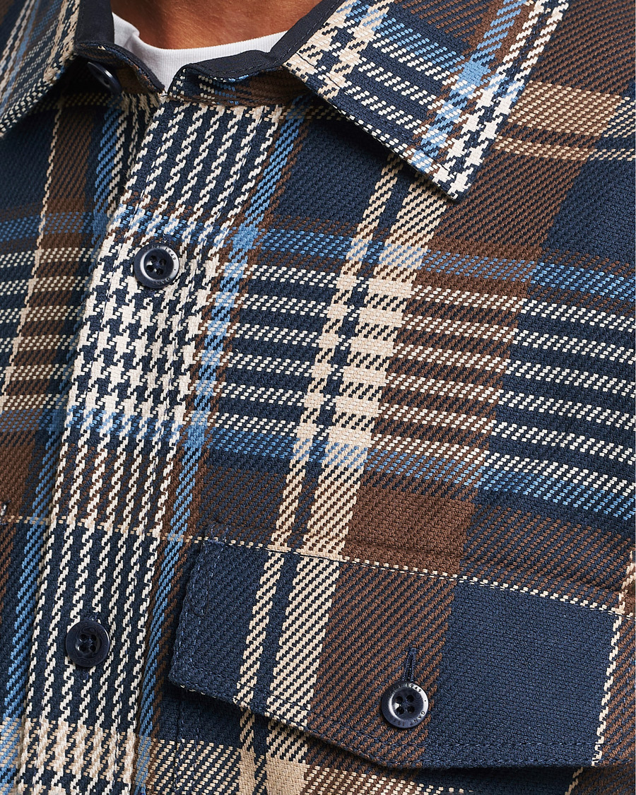 Men | Shirts | GANT | Heavy Twill Checked Overshirt Marine