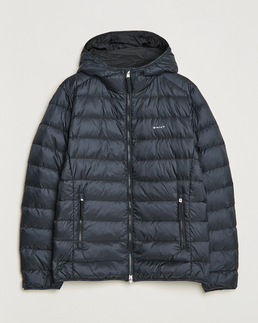 Men | Coats & Jackets | GANT | Light Down Hooded Jacket Black
