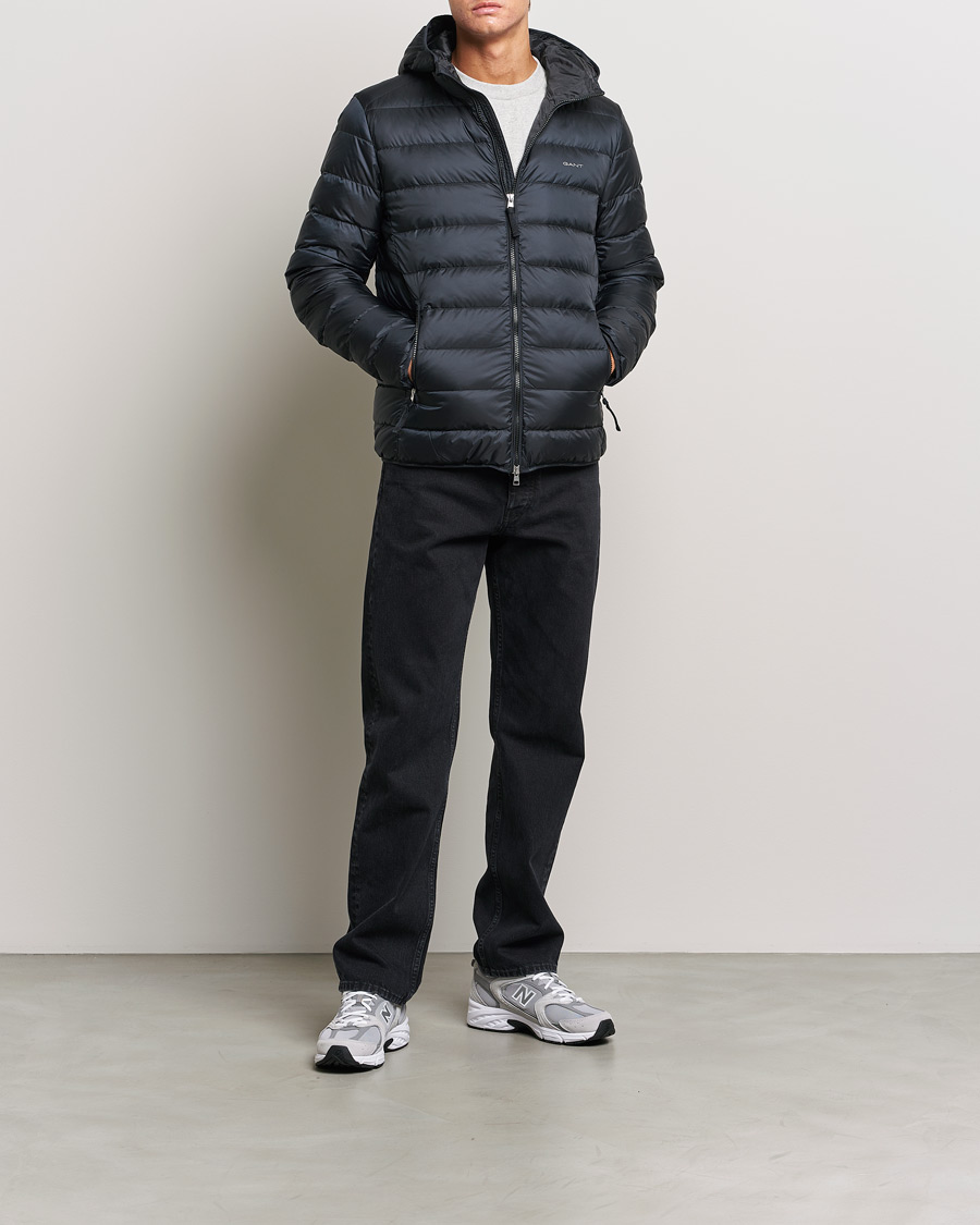 Men | Coats & Jackets | GANT | Light Down Hooded Jacket Black