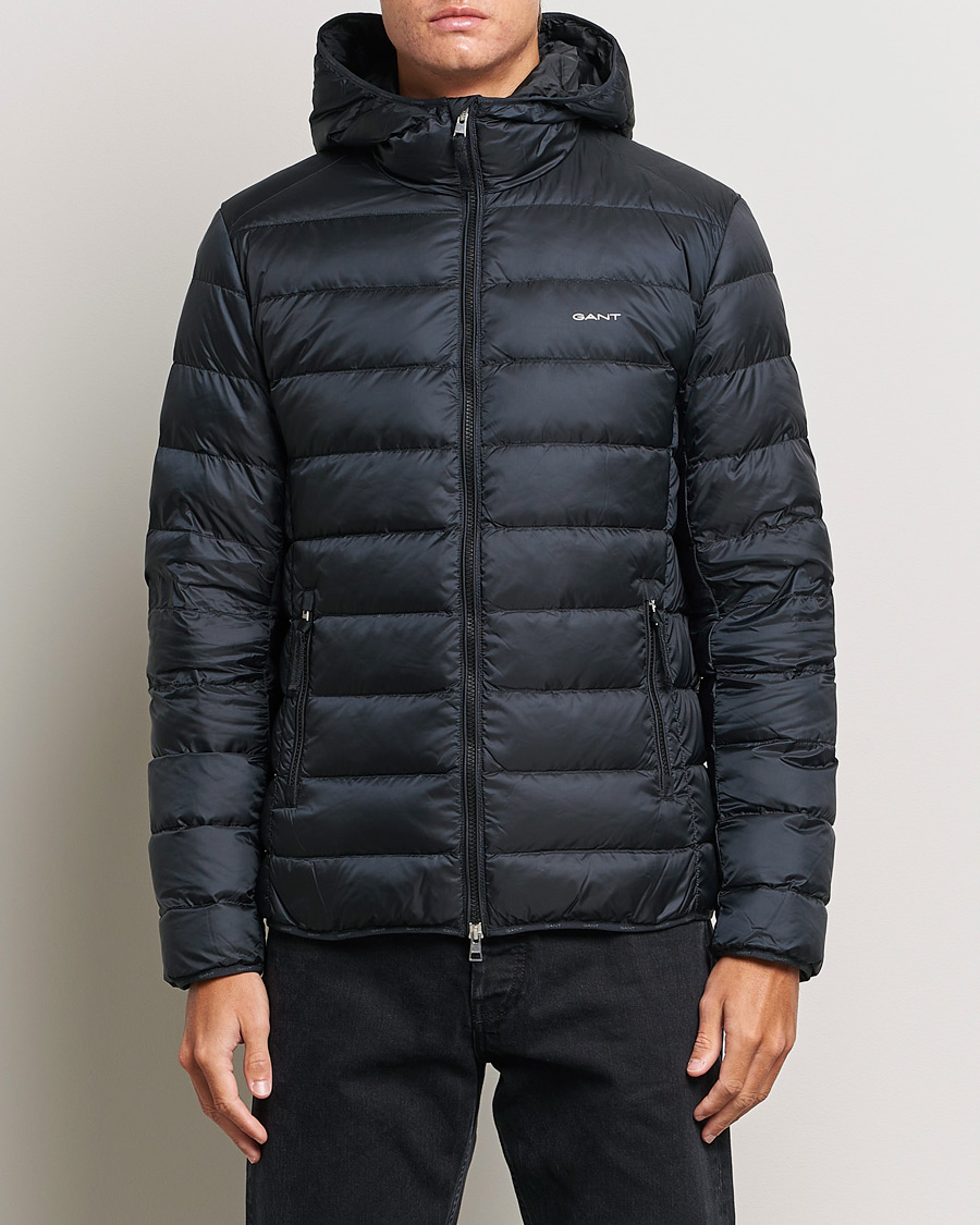 Men | Coats & Jackets | GANT | Light Down Hooded Jacket Black