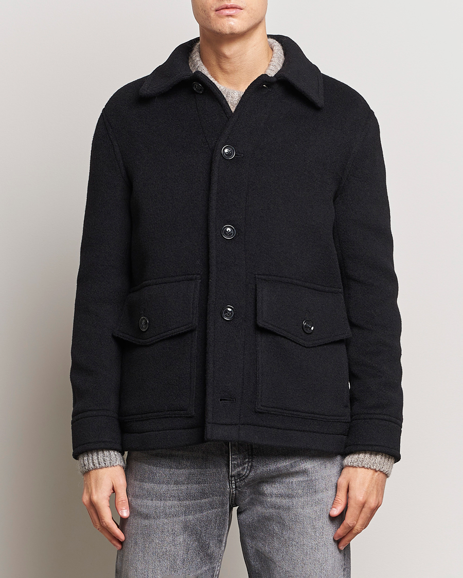 Men | Casual Jackets | GANT | Short Wool Jacket Black