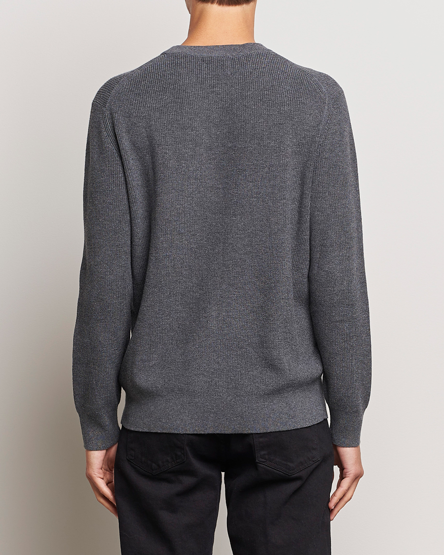 Men | Sweaters & Knitwear | GANT | Cotton/Wool Rib Knitted Crew Neck Antrachite Melange