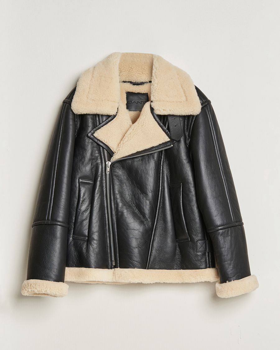 Men | Coats & Jackets | GANT | Heavy Shearling Jacket Black