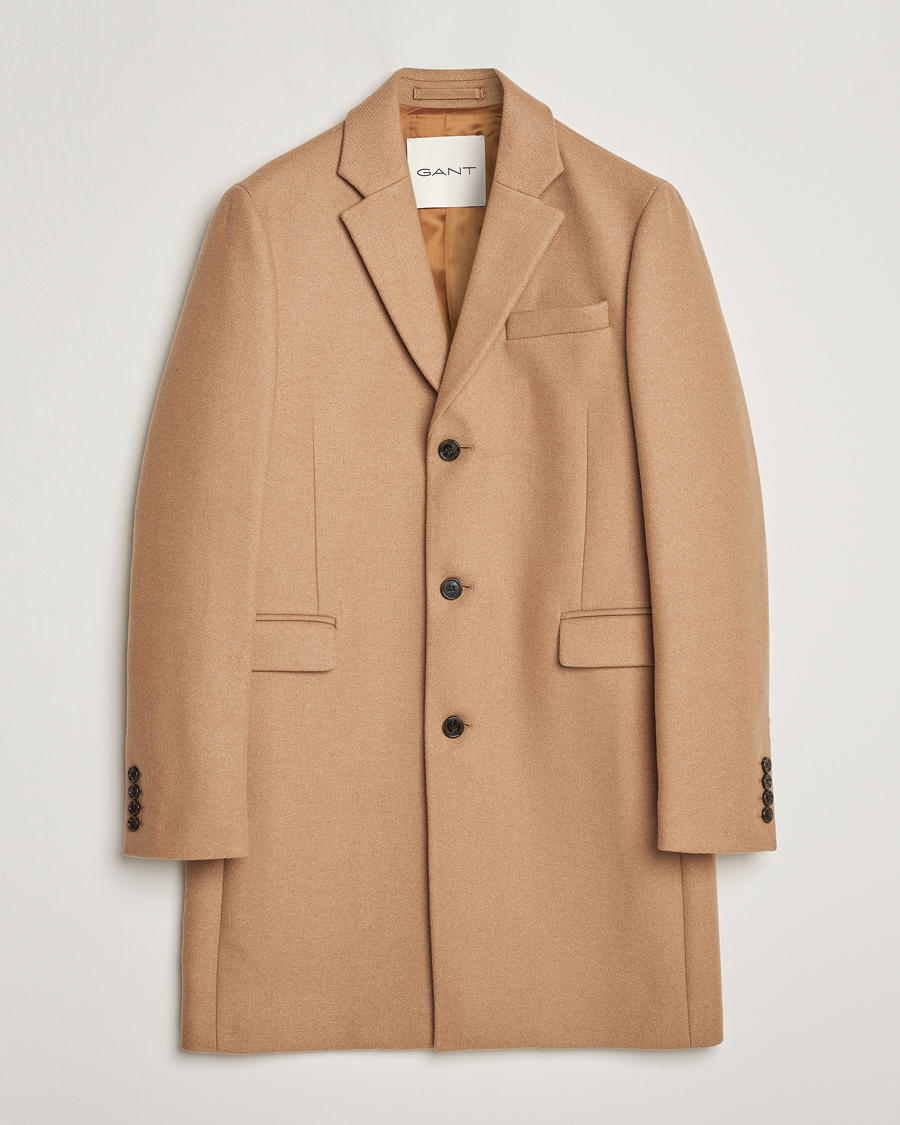 Men |  | GANT | Tailored Wool Coat Mustard Beige