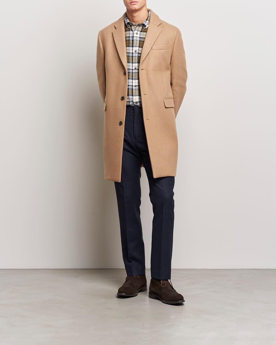 Men | Coats & Jackets | GANT | Tailored Wool Coat Mustard Beige