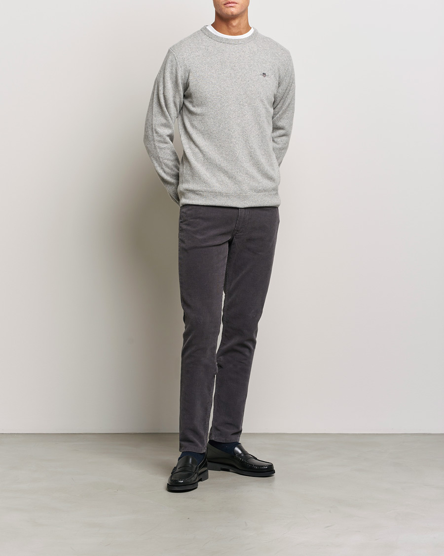 Men | Trousers | GANT | Cord 5-Pocket Jeans Antracite
