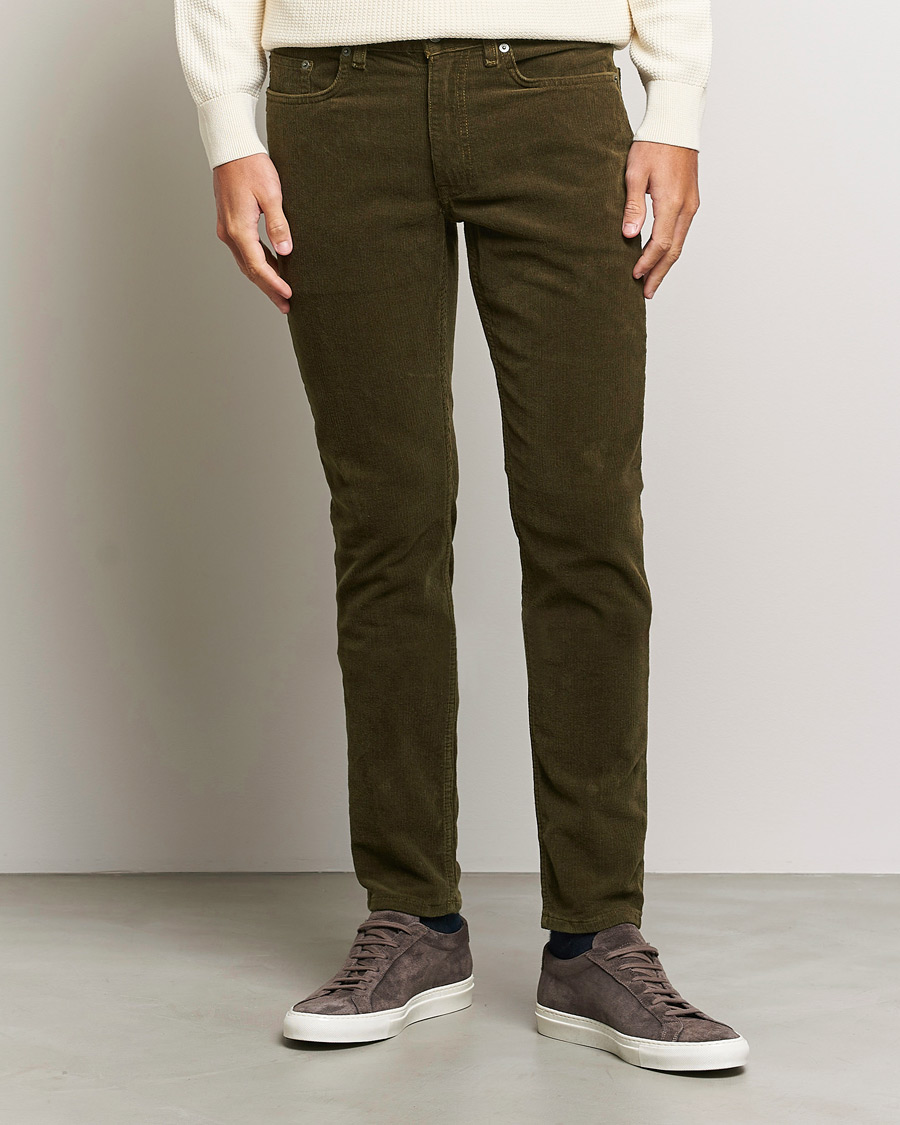 Men | Trousers | GANT | Cord 5-Pocket Jeans Dark Cactus