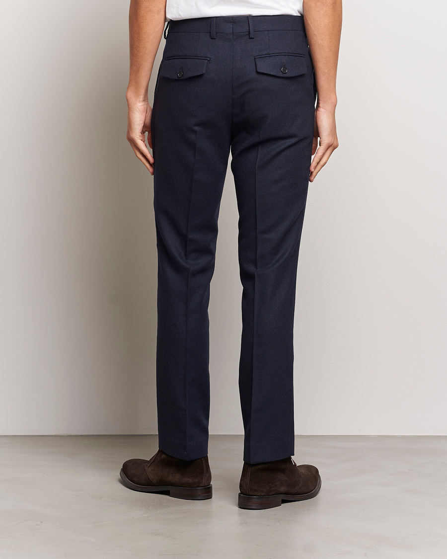 Men | Trousers | GANT | Slim Flannel Pants Evening Blue