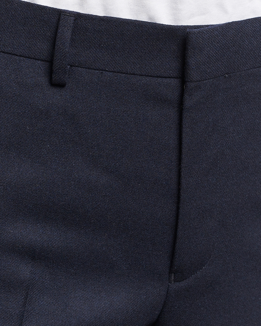 Men | Trousers | Gant | Slim Flannel Pants Evening Blue