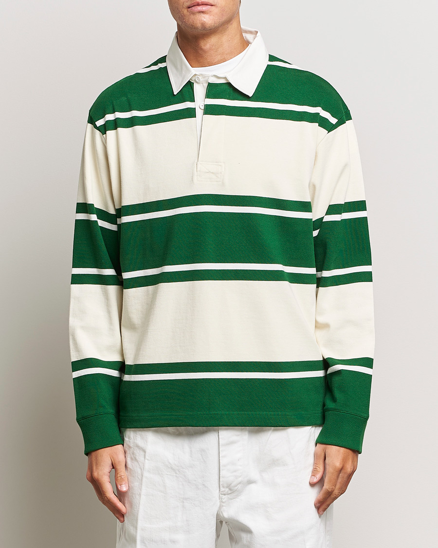 Men | Sweaters & Knitwear | GANT | Striped Heavy Rugger Strong Green