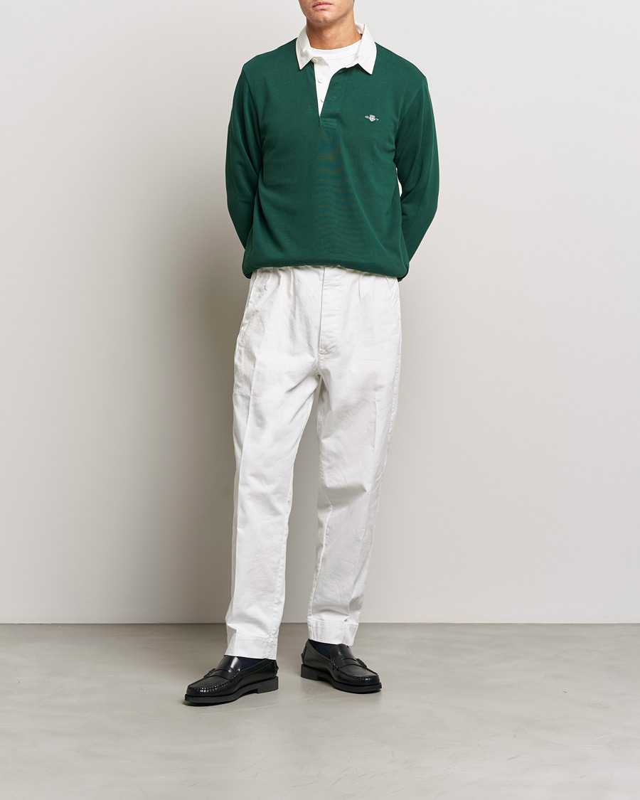 Men | Sweaters & Knitwear | GANT | Original Solid Heavy Rugger Tartan Green